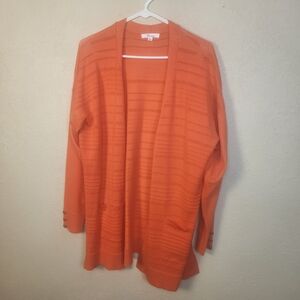89th & Madison Vibrant Orange Cardigan XL (5726)